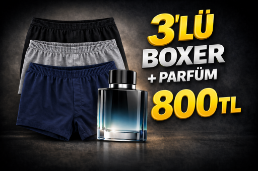 3'LÜ BOXER+PARFÜM 800 TL